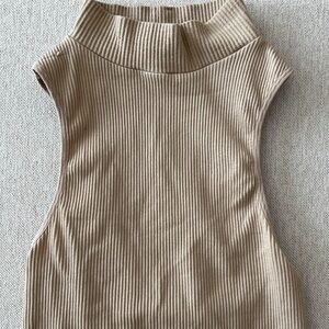 Beige mockneck Zara top